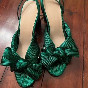 Camellia Bow Heel Emerald